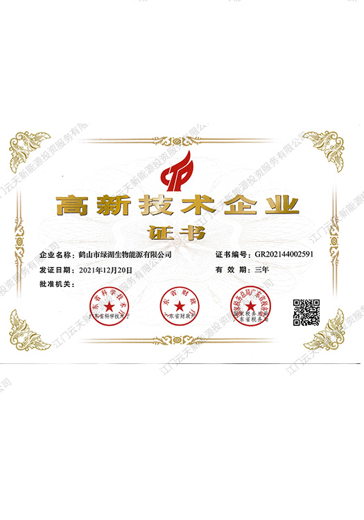 高新技術企業證書-綠湖